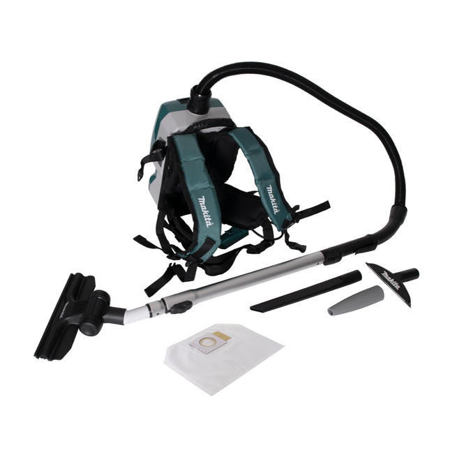 Aspirador de mochila a batería Makita DVC 261 ZX15 36V (2x 18V) 2L sin escobillas + 10x bolsa de filtro - sin batería, sin cargador