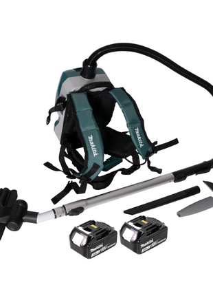 Aspirador de mochila a batería Makita DVC 261 FX15 36V (2x 18V) 2L sin escobillas + 2x batería 3.0Ah - sin cargador