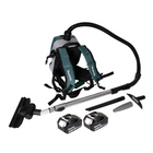 Aspirador de mochila a batería Makita DVC 261 FX15 36V (2x 18V) 2L sin escobillas + 2x batería 3.0Ah - sin cargador