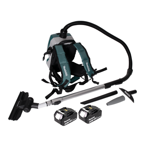 Makita DVC 261 FX15 Akku Rucksackstaubsauger 36V (2x 18V) 2L Brushless + 2x Akku 3,0Ah  - ohne Ladegerät