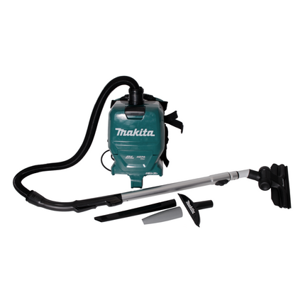 Aspirador de mochila a batería Makita DVC 261 TX15 36V (2x 18V) 2L sin escobillas + 2x batería 5.0Ah - sin cargador