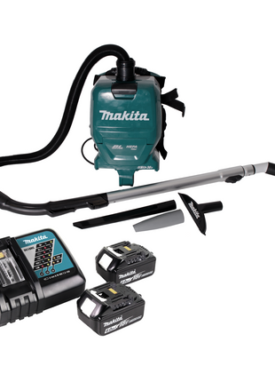 Makita DVC 261 RGX15 Akku Rucksackstaubsauger 36V (2x 18V) 2L Brushless + 2x Akku 6,0Ah + Ladegerät