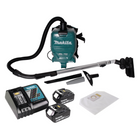 Makita DVC 261 RGX15 aspirador de mochila a batería 36V (2x 18V) 2L sin escobillas + 2x batería 6.0Ah + cargador + 10x bolsa filtro