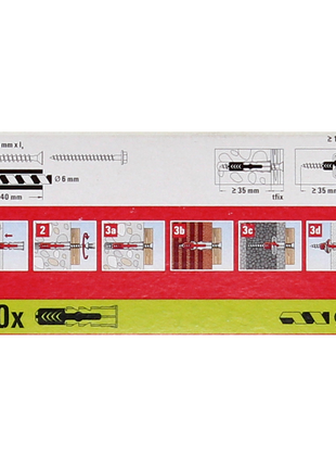 Fischer Profibox DUO-Line con 1000 piezas DUOPOWER 6x30mm + 50 piezas DUOTEC 10 + 50 piezas DUOBLADE (553667)