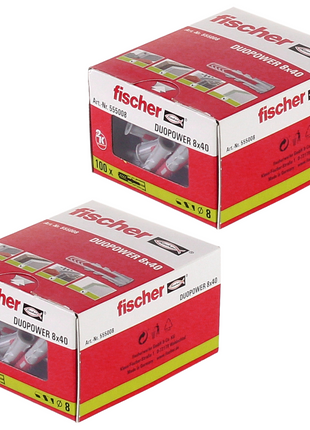 Taco de expansión Fischer DUOPOWER 8x40mm 200 piezas (2x 555008)