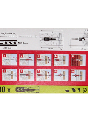 Fischer Profibox DUO-Line con 400 piezas DUOPOWER 8x40mm + 50 piezas DUOTEC 10 + 50 piezas DUOBLADE (553668)