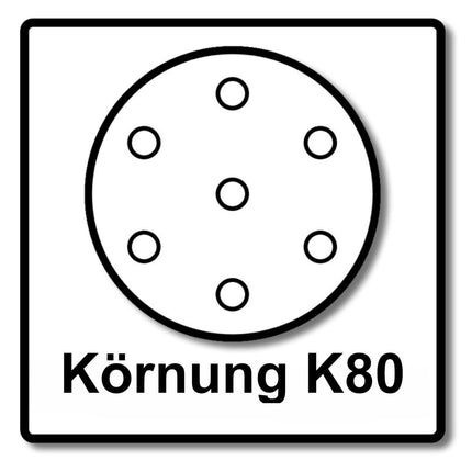 Papel de lija Makita velcro 125mm K80 50 unid. ( P-43642 ) para DBO BO DCW DWE GEX PEX SXE BOS