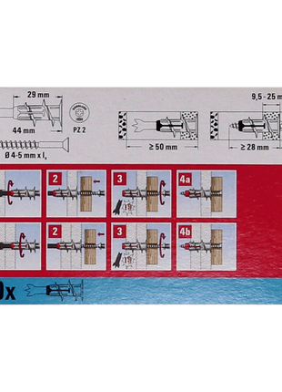 Fischer Profibox DUO-Line con 150 piezas DUOPOWER 10x50mm + 50 piezas DUOTEC 10 + 50 piezas DUOBLADE (553669)