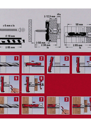 Fischer Profibox DUO-Line con 150 piezas DUOPOWER 10x50mm + 50 piezas DUOTEC 10 + 50 piezas DUOBLADE (553669)