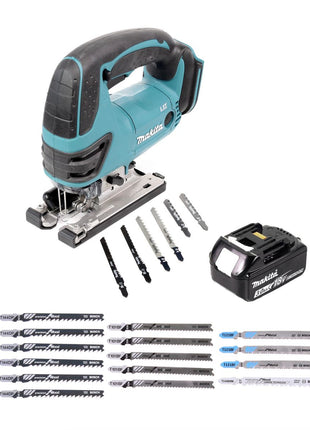 Sierra de calar a batería Makita DJV 180 F1 18V + 1x batería 3.0Ah + 21x hojas de sierra de calar - sin cargador