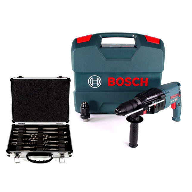Taladro percutor Bosch GBH 2-26 F 830W 2.7J SDS-plus + 11 piezas. Juego de cinceles + estuche