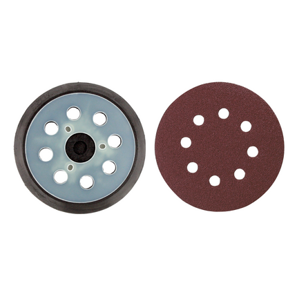 Lijadora excéntrica Makita BO 5041 300 W 125 mm + plato lijador + 10x papel de lija grano 80