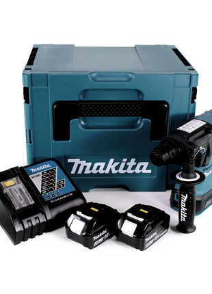 Taladro percutor a batería Makita DHR 242 RFJ 18V 2.0J SDS-plus sin escobillas + 2x batería 3.0Ah + cargador + Makpac