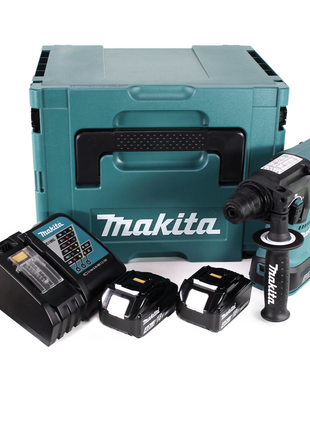 Taladro percutor a batería Makita DHR 242 RMJ 18V 2.0J SDS-plus sin escobillas + 2x batería 4.0Ah + cargador + Makpac