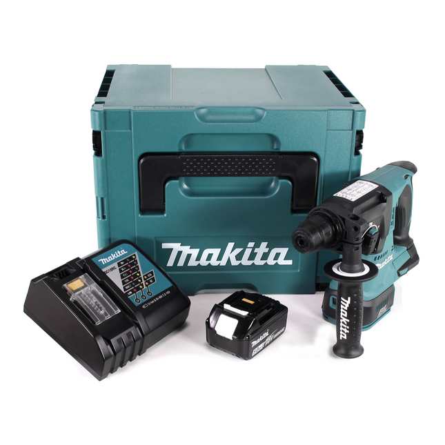 Martillo perforador sin cable Makita DHR 242 RT1J 18V 2.0J SDS-plus Brushless + 1x batería recargable 5.0Ah + cargador + Makpac