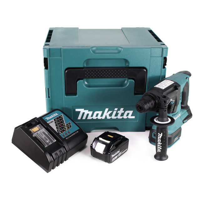 Martillo perforador sin cable Makita DHR 242 RG1J 18V 2.0J SDS-plus Brushless + 1x batería recargable 6.0Ah + cargador + Makpac