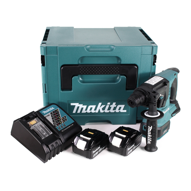 Martillo perforador sin cable Makita DHR 242 RGJ 18V 2.0J SDS-plus Brushless + 2x batería recargable 6.0Ah + cargador + Makpac