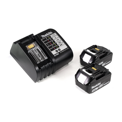 Sierra de calar pendular a batería Makita DJV 181 STJ 18V sin escobillas + 2x batería 5.0Ah + Bosch 15 piezas. Juego de hojas de sierra de calar + Makpac + cargador