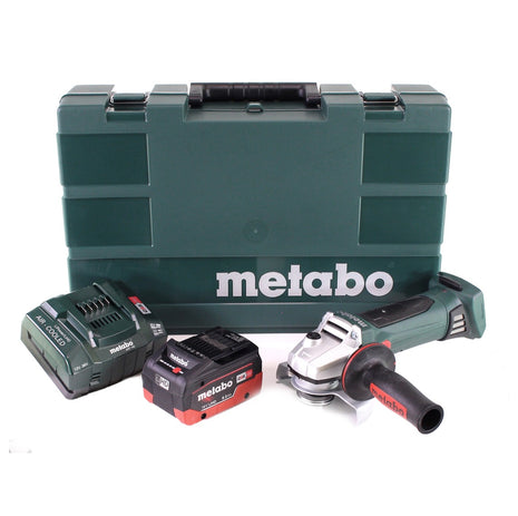 Metabo W 18 LTX 125 Amoladora angular rápida 18V 125mm + 1x batería 8.0Ah + cargador + maletín