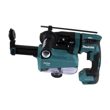 Taladro percutor a batería Makita DHR 182 RWFJ 18V 1.7J SDS-plus sin escobillas + 2x batería 3.0Ah + cargador + aspiración + Makpac