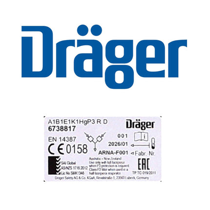 Dräger X-plore 3300 L Máscara de protección respiratoria / Filtro de bayoneta / Tamaño L - Sin filtro incluido