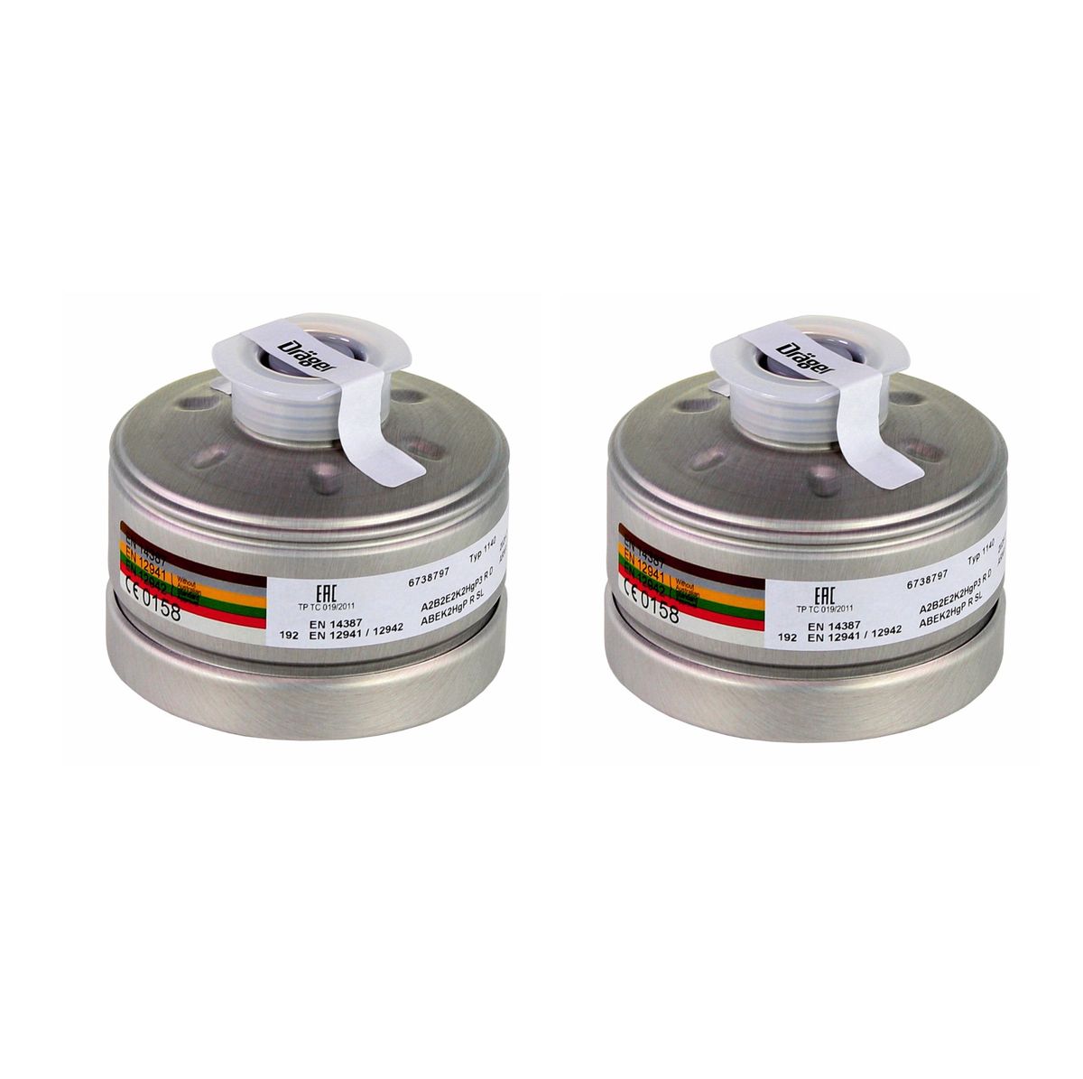 Dräger 2x X-plore Rd40 filtro respiratorio A2B2E2K2 Hg P3 RD (2x 6738797) EN148-1 para máscara completa X-plore 6000