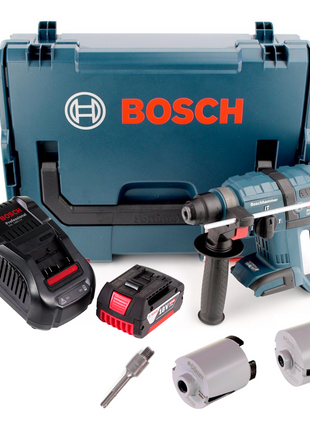 Taladro percutor inalámbrico Bosch GBH 18 V-EC 18V 1.7J SDS-plus sin escobillas + 1x batería 5.0Ah + cargador + accesorios brocas de vaso + L-Boxx