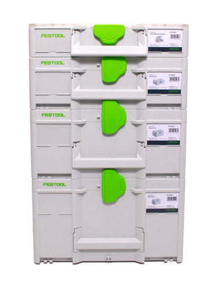 Festool Systainer Set SYS3 M 237 ( 204843 ) + SYS3 M 187 ( 204842 ) + SYS3 M 137 ( 204841 ) + SYS3 ORG M 89 Organizer ( 204853 ) koppelbar