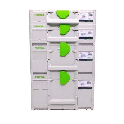 Festool Systainer Set SYS3 M 237 (204843) + SYS3 M 187 (204842) + SYS3 M 137 (204841) + SYS3 ORG M 89 Organizador (204853) conectable