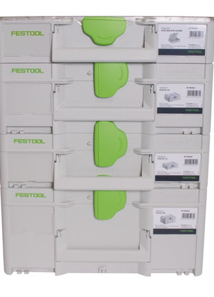 Festool Systainer Set SYS3 M 112 (204840) + SYS3 M 137 (204841) + SYS3 M 187 (204842) + SYS3 ORG M 89 Organzier (204853) acoplable