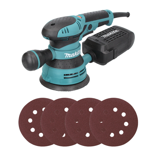 Lijadora excéntrica Makita BO 5041 300 W 125 mm + 200x papel de lija