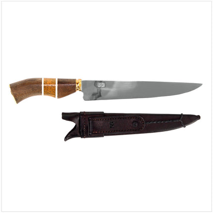 Serra Grande "Faca Tradicional" cuchillo de cocina tradicional brasileño cuchillo de chef forjado a mano hoja de 20,3 cm + funda de cuchillo de cuero genuino