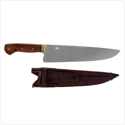 Serra Grande "Picanheira" Cuchillo de cocina brasileño Picanha cuchillo de chef forjado a mano hoja de 25,4 cm + funda de cuchillo de cuero genuino