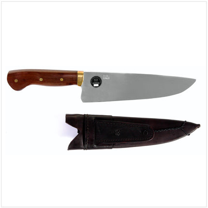 Serra Grande "Picanheira" Cuchillo de cocina brasileño Picanha cuchillo de chef forjado a mano hoja de 8" + vaina de cuchillo de cuero genuino