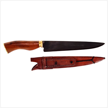 Serra Grande "Faca Carbono" cuchillo de cocina tradicional brasileño cuchillo de chef forjado a mano CARBON hoja de 8" + vaina de cuchillo de cuero genuino