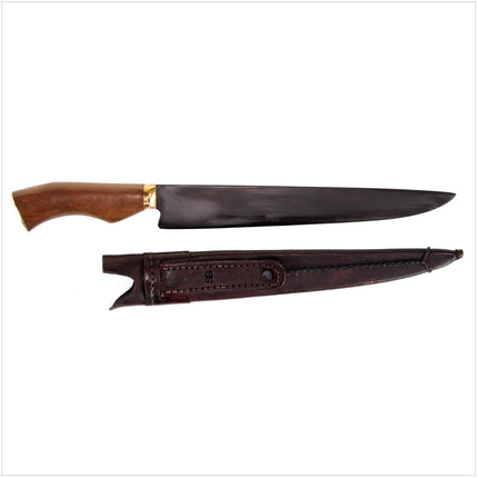 Serra Grande "Faca Carbono" cuchillo de cocina tradicional brasileño cuchillo de chef forjado a mano CARBON hoja de 10" + vaina de cuchillo de cuero genuino
