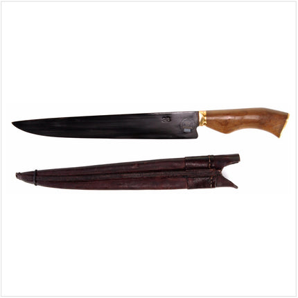 Serra Grande "Faca Carbono" cuchillo de cocina tradicional brasileño cuchillo de chef forjado a mano CARBON hoja de 10" + vaina de cuchillo de cuero genuino