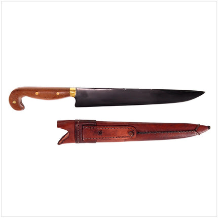 Serra Grande "Faca de Tala Carbono" cuchillo de cocina tradicional brasileño cuchillo de chef forjado a mano CARBON hoja de 10" + vaina de cuchillo de cuero genuino