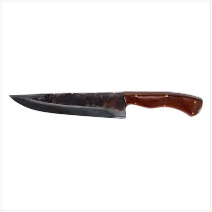 Serra Grande "Blacksmith Series" cuchillo de cocina tradicional brasileño cuchillo de chef forjado a mano hoja INOX 20,3 cm + funda de cuchillo de cuero genuino