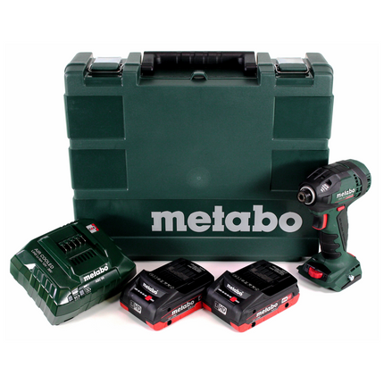 Metabo SSD 18 LTX 200 BL Atornillador de impacto inalámbrico 18V 1/4" 200Nm sin escobillas + 2x batería 4.0Ah + cargador + maletín (602396830)