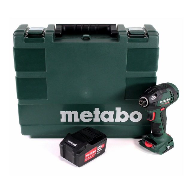Llave de impacto a batería Metabo SSD 18 LTX 200 BL 18V 1/4" 200Nm sin escobillas + 1x batería 5,2Ah + maletín - sin cargador
