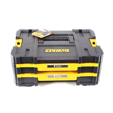 Caja de herramientas DeWalt DWST 1-70706 TSTAK IV + caja DT 70716 TSTAK CADDY para 5x ToughCases y 4x Tac Tac Box + juego de brocas y taladros para mampostería FlexTorq de 75 piezas.