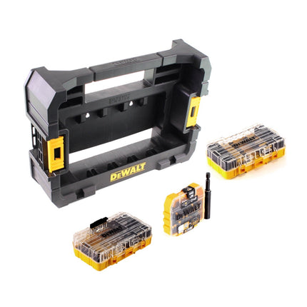 Caja de herramientas DeWalt DWST 1-70706 TSTAK IV + caja DT 70716 TSTAK CADDY para 5x ToughCases y 4x Tac Tac Box + juego de brocas y taladros para mampostería FlexTorq de 75 piezas.