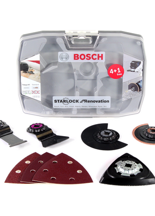 Bosch GOP 18 V-EC Akku Multi-Cutter 18V Starlock Brushless Solo + Starlock Set Best of Renovation 5tlg. - ohne Akku, ohne Ladegerät