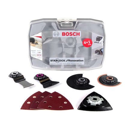 Multicortador a batería Bosch GOP 18 V-EC 18 V Starlock sin escobillas Solo + Starlock Set Best of Renovation 5 piezas. - sin batería, sin cargador