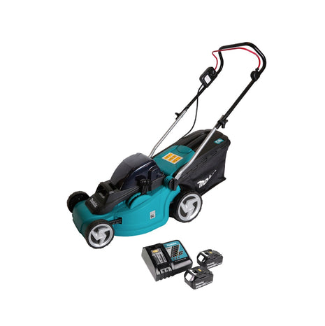 Makita DLM 380 RM2 tondeuse à gazon à batterie 36V (2x18V) 38cm + 2x batterie 4,0Ah + chargeur