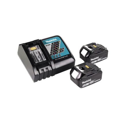 Tondeuse à gazon à batterie Makita DLM 380 RT2 36V (2x18V) 38cm + 2x batterie 5Ah + chargeur