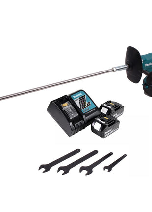 Makita DUT 130 RF batidora de batería 18V M14 sin escobillas + 2x baterías 3.0Ah + cargador