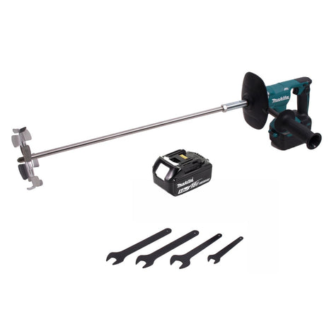 Batidora de batería Makita DUT 130 T1 18V M14 sin escobillas + 1x batería 5.0Ah - sin cargador