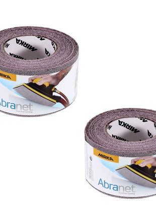 Mirka ABRANET 2x rouleau de papier de verre 75mm x 10m P80 rouleau de ponçage Velcro (2x 545BI001803R)